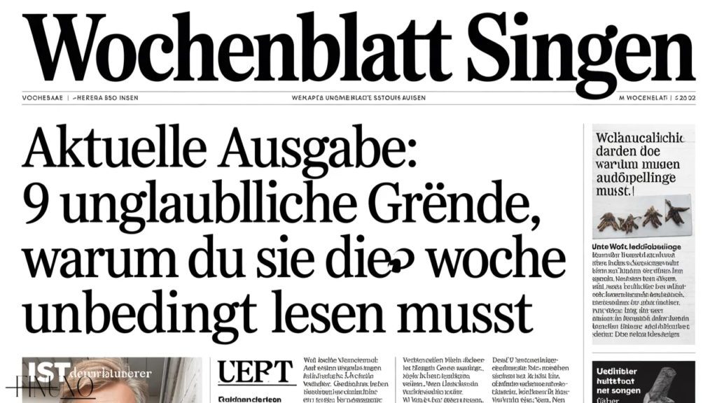 Wochenblatt Singen Aktuelle Ausgabe: 9 unglaubliche Gründe, warum du sie diese Woche unbedingt lesen musst