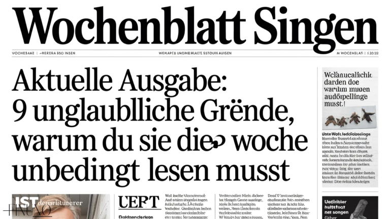 Wochenblatt Singen Aktuelle Ausgabe: 9 unglaubliche Gründe, warum du sie diese Woche unbedingt lesen musst