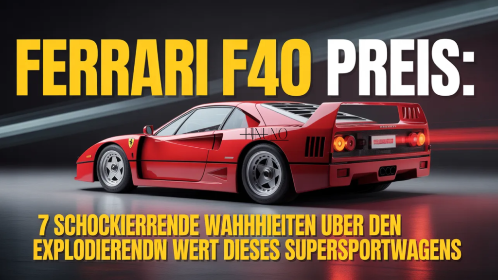Ferrari F40 Preis: 7 schockierende Wahrheiten über den explodierenden Wert dieses Supersportwagens