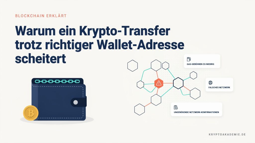 Warum ein Krypto-Transfer trotz richtiger Wallet-Adresse scheitert